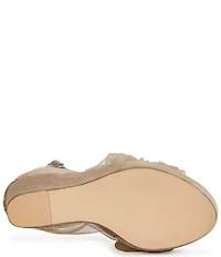 Azalea Wang Ballerine Tulle Ankle Strap Platform Wedge Sandals