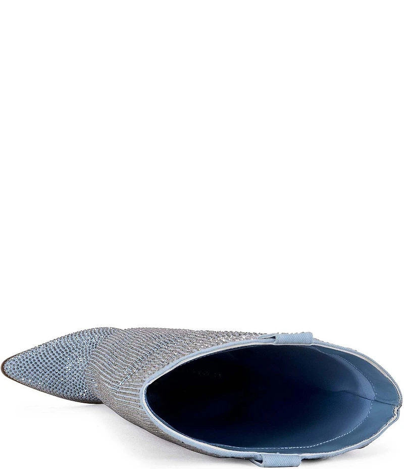 Azalea Wang Banian Denim Western Fold Over Tall Western Boots