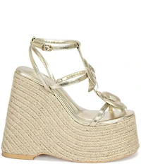 Azalea Wang Barossa Flower Espadrille Platform Wedge Sandals
