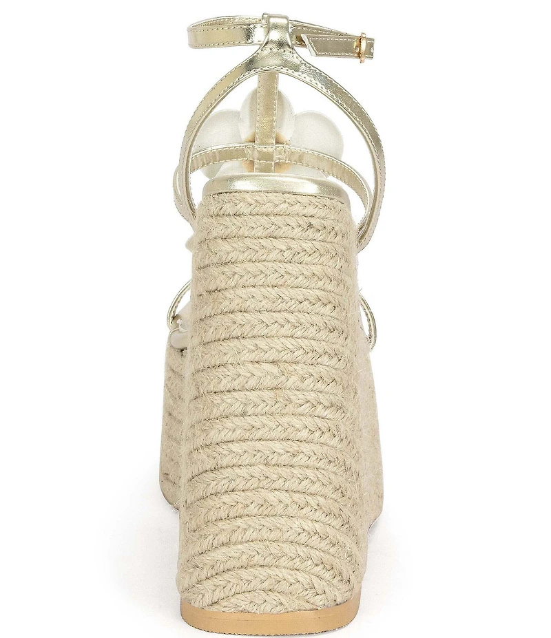 Azalea Wang Barossa Flower Espadrille Platform Wedge Sandals