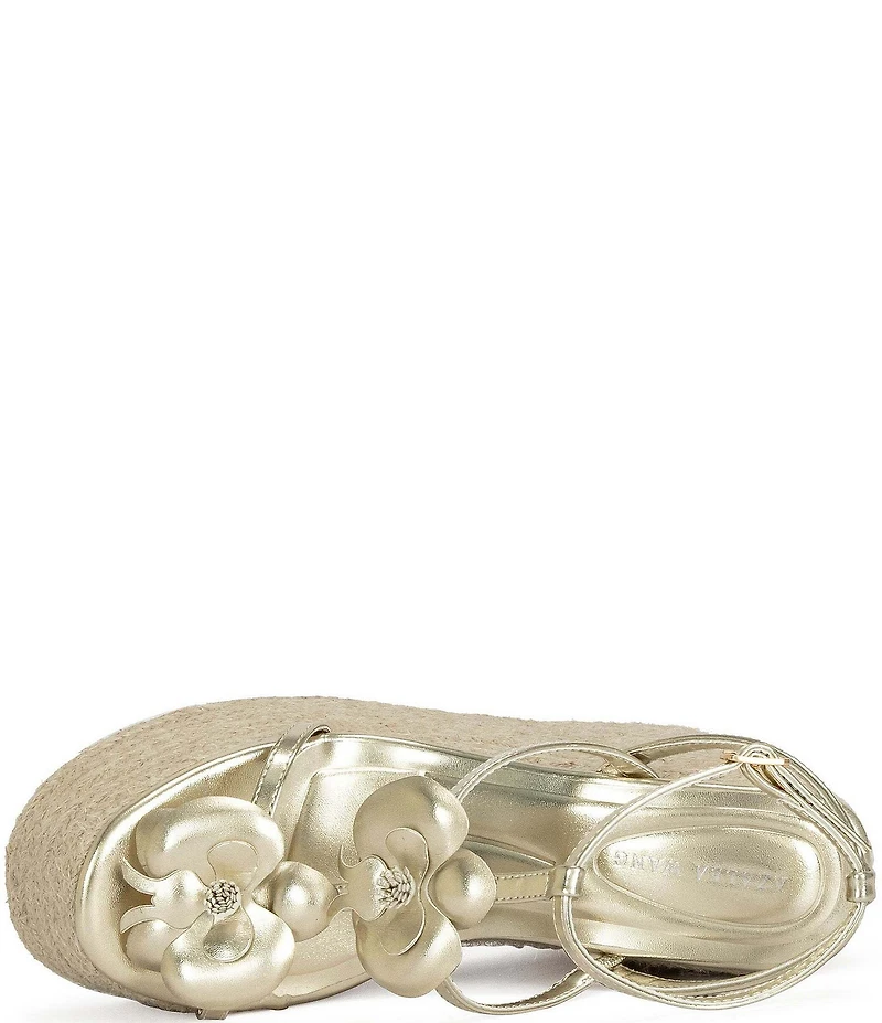 Azalea Wang Barossa Flower Espadrille Platform Wedge Sandals