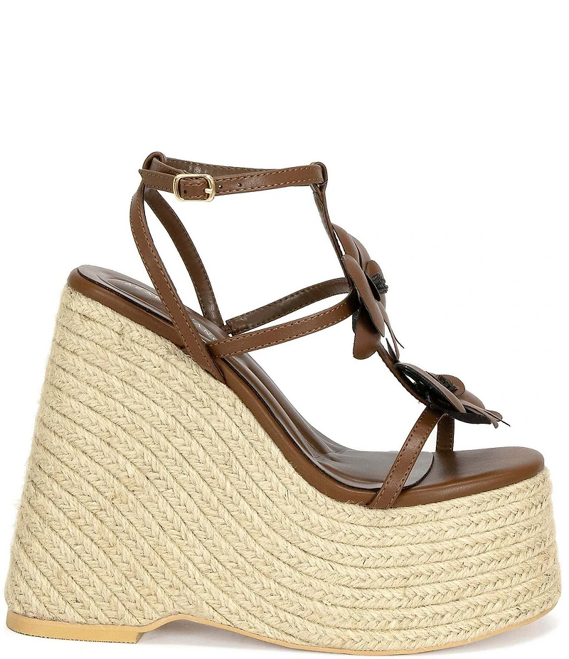 Azalea Wang Barossa Flower Espadrille Platform Wedge Sandals