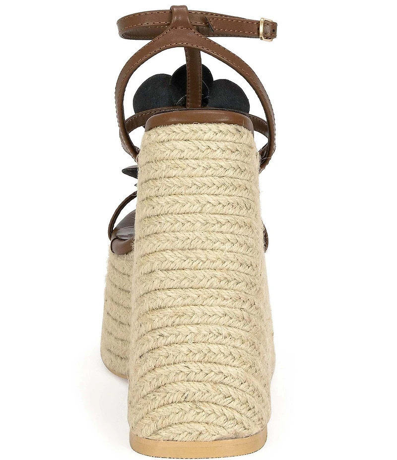 Azalea Wang Barossa Flower Espadrille Platform Wedge Sandals