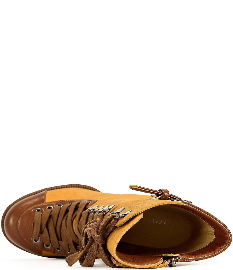 Azalea Wang Barrington Lace Up Block Heel Lug Platform Booties