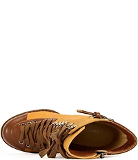 Azalea Wang Barrington Lace Up Block Heel Lug Platform Booties