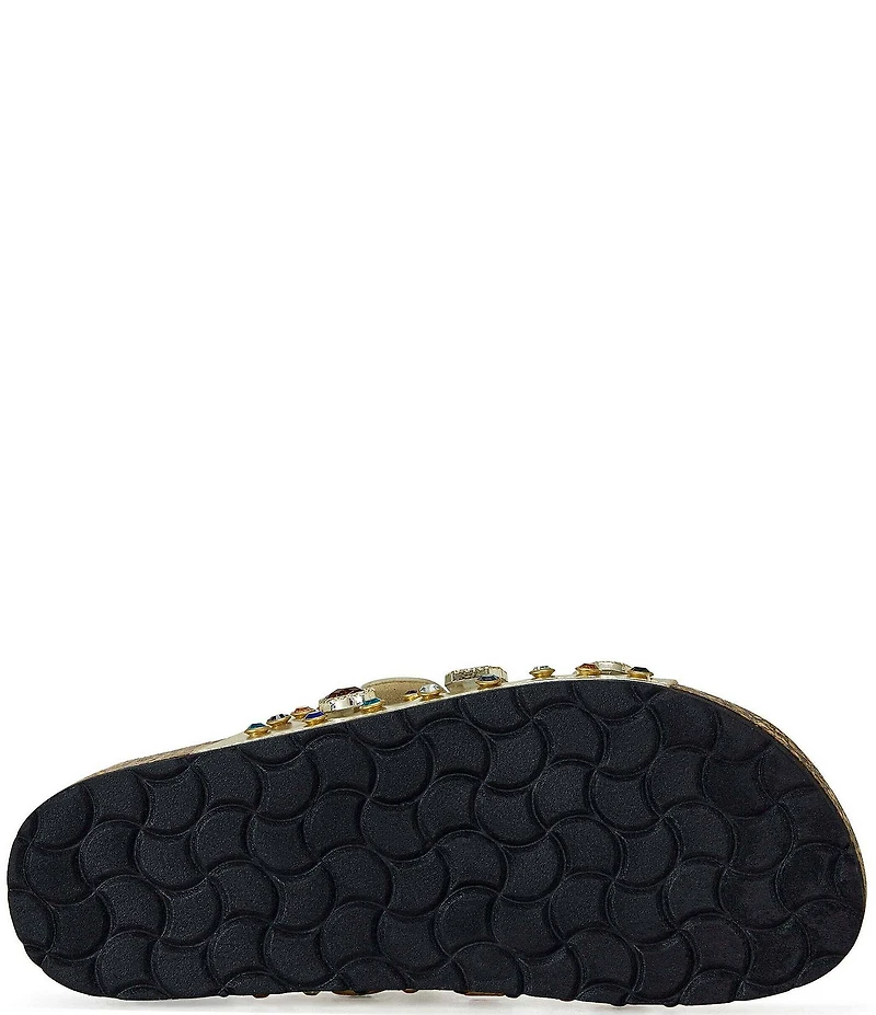 Azalea Wang Bayleaves Jewel Embellished Double Banded Flat Sandals