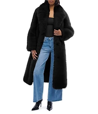 Azalea Wang Bcardi Black Faux Fur Collared Jacket