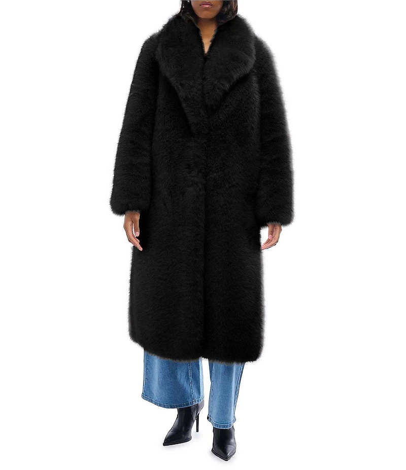 Azalea Wang Bcardi Black Faux Fur Collared Jacket
