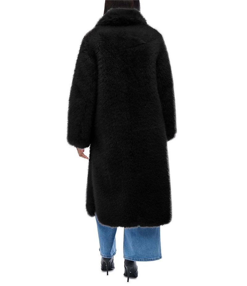 Azalea Wang Bcardi Black Faux Fur Collared Jacket