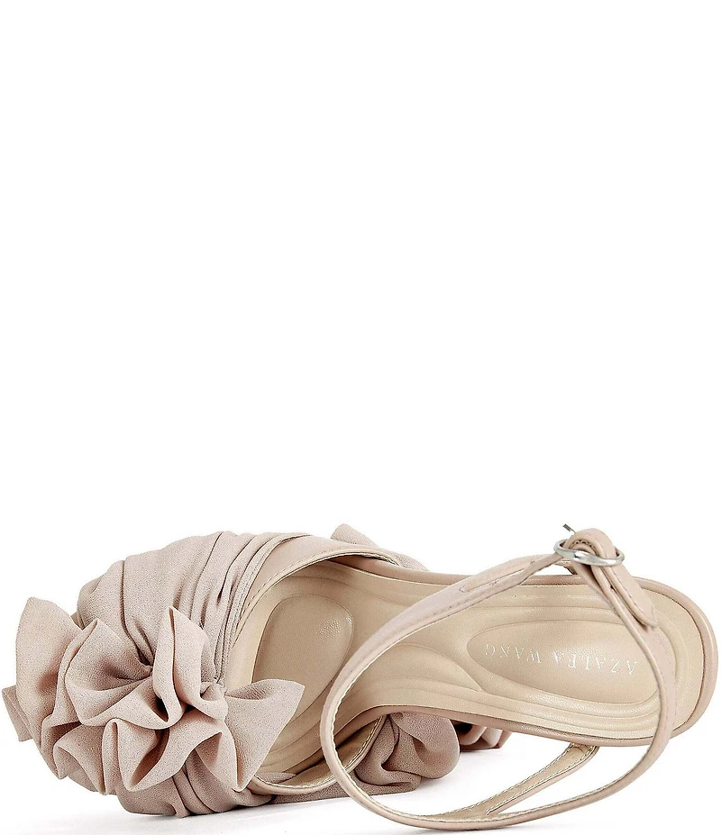 Azalea Wang Beauden Chiffon Wraparound Ankle Tie Clear Acrylic Platform Dress Sandals