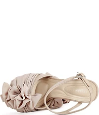 Azalea Wang Beauden Chiffon Wraparound Ankle Tie Clear Acrylic Platform Dress Sandals