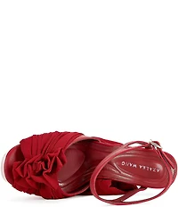 Azalea Wang Beauden Chiffon Wraparound Ankle Tie Clear Acrylic Platform Dress Sandals