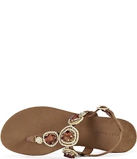 Azalea Wang Behitha Jeweled Thong Block Heel Sandals