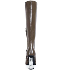 Azalea Wang Behram Curved Metallic Heel Tall Boots