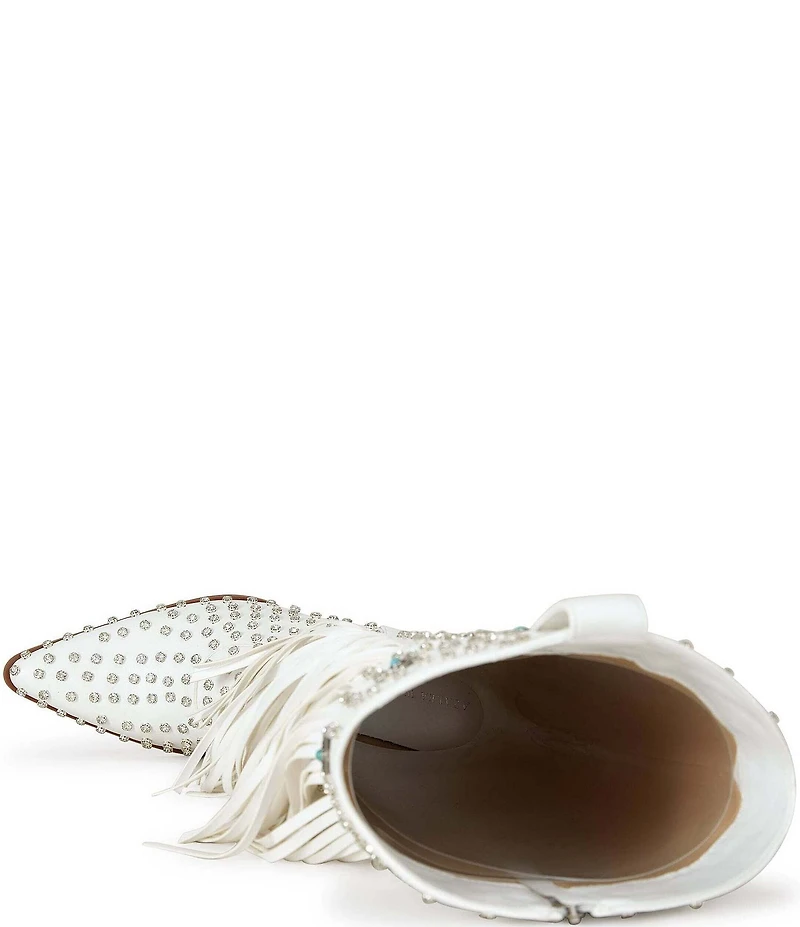 Azalea Wang Bennett Studded Fringe Tall Western Boots