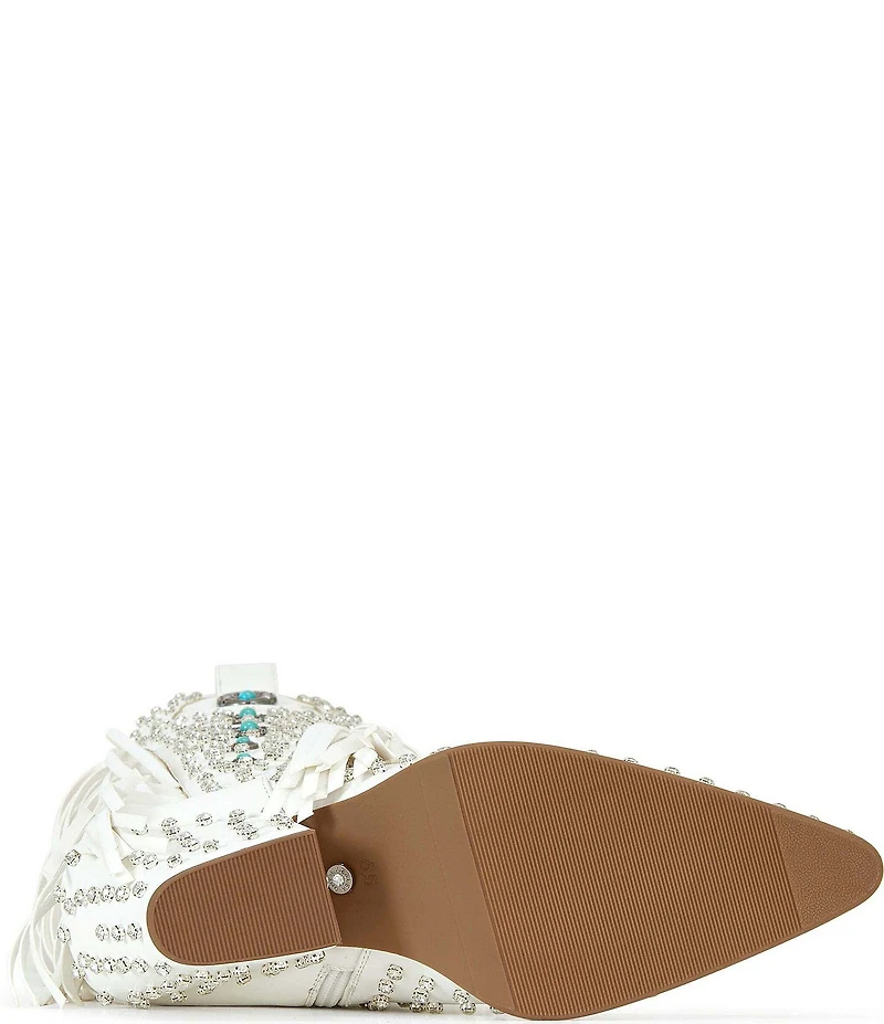 Azalea Wang Bennett Studded Fringe Tall Western Boots