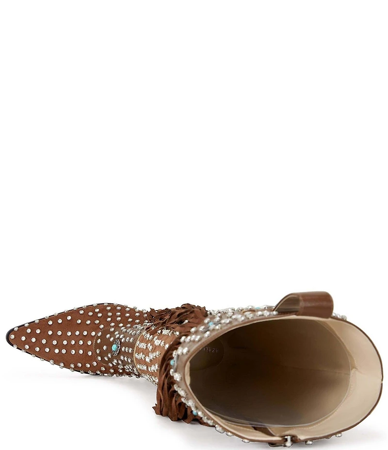 Azalea Wang Bennett Studded Fringe Tall Western Boots
