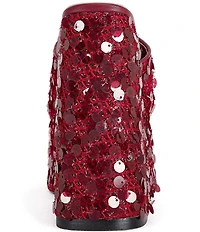 Azalea Wang Betsey Sequined Platform Wedge Slide Sandals