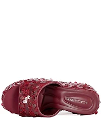 Azalea Wang Betsey Sequined Platform Wedge Slide Sandals