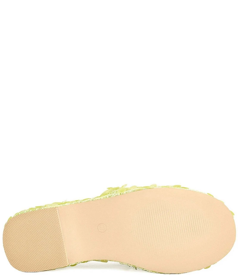 Azalea Wang Betsey Sequined Platform Wedge Slide Sandals