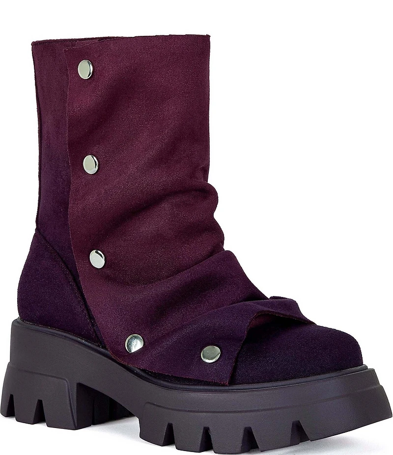 Azalea Wang Bharti Snap Hardware Ruched Mid Calf Boots