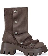 Azalea Wang Bharti Snap Hardware Ruched Mid Calf Boots