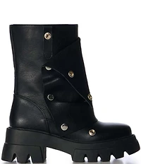 Azalea Wang Bharti Snap Hardware Chunky Sole Mid Calf Boots