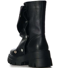 Azalea Wang Bharti Snap Hardware Chunky Sole Mid Calf Boots