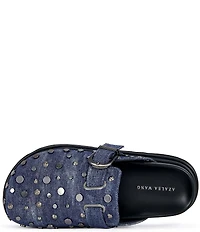 Azalea Wang Billie Denim Studded Platform Mules