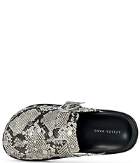 Azalea Wang Billie Snake Embossed Studded Platform Mules