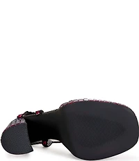 Azalea Wang Birch Rhinestone Embellished Platform Block Heel Sandals