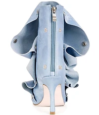 Azalea Wang Birdsong Ruched Snap Hardware Peep Toe Distressed Booties