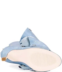 Azalea Wang Birdsong Ruched Snap Hardware Peep Toe Distressed Booties