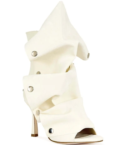 Azalea Wang Birdsong Slouchy Hardware Detail Peep Toe Booties