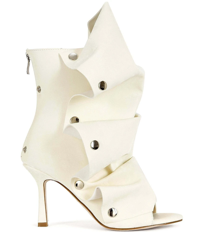 Azalea Wang Birdsong Slouchy Hardware Detail Peep Toe Booties