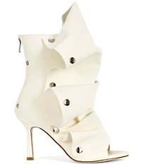 Azalea Wang Birdsong Slouchy Hardware Detail Peep Toe Booties