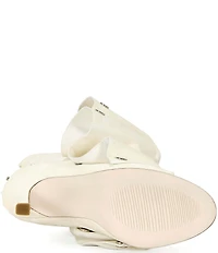 Azalea Wang Birdsong Slouchy Hardware Detail Peep Toe Booties