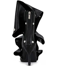 Azalea Wang Birdsong Ruched Snap Hardware Peep Toe Booties