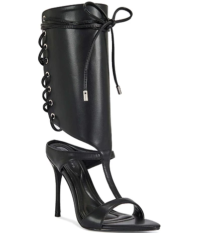 Azalea Wang Bohdi Lace Up Shaft Pointed Toe Sandals