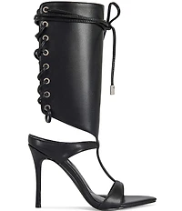 Azalea Wang Bohdi Lace Up Shaft Pointed Toe Sandals