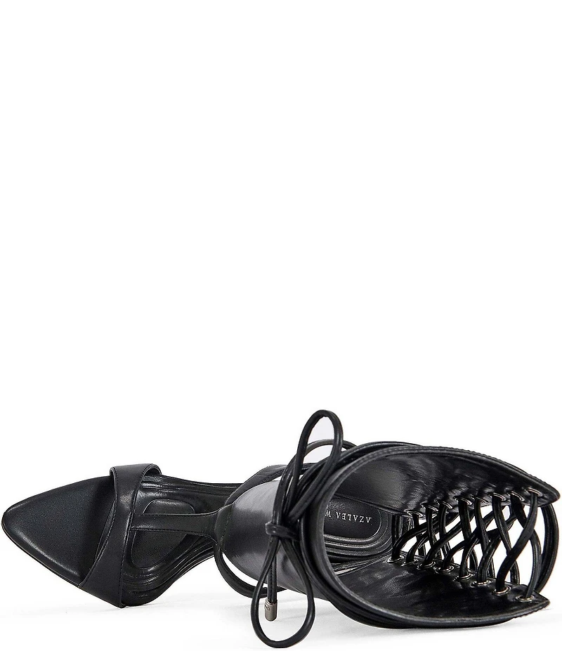 Azalea Wang Bohdi Lace Up Shaft Pointed Toe Sandals