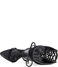 Azalea Wang Bohdi Lace Up Shaft Pointed Toe Sandals