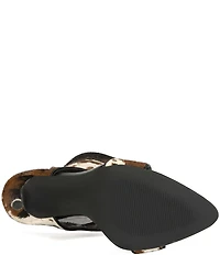 Azalea Wang Boudier Cow Print Laced Shaft Dress Sandals