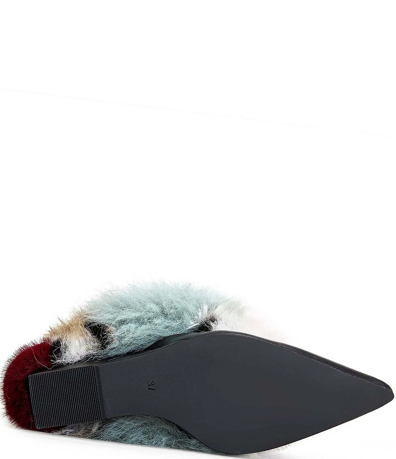 Azalea Wang Briash Faux Fur Pointed Toe Wedge Mid Calf Boots