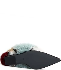 Azalea Wang Briash Faux Fur Pointed Toe Wedge Mid Calf Boots
