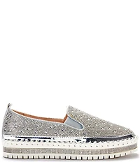 Azalea Wang Brittany Rhinestone Platform Slip On Sneakers