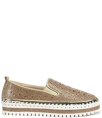 Azalea Wang Brittany Rhinestone Platform Slip On Sneakers