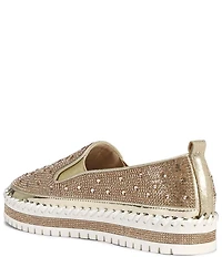 Azalea Wang Brittany Rhinestone Platform Slip On Sneakers