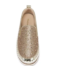 Azalea Wang Brittany Rhinestone Platform Slip On Sneakers
