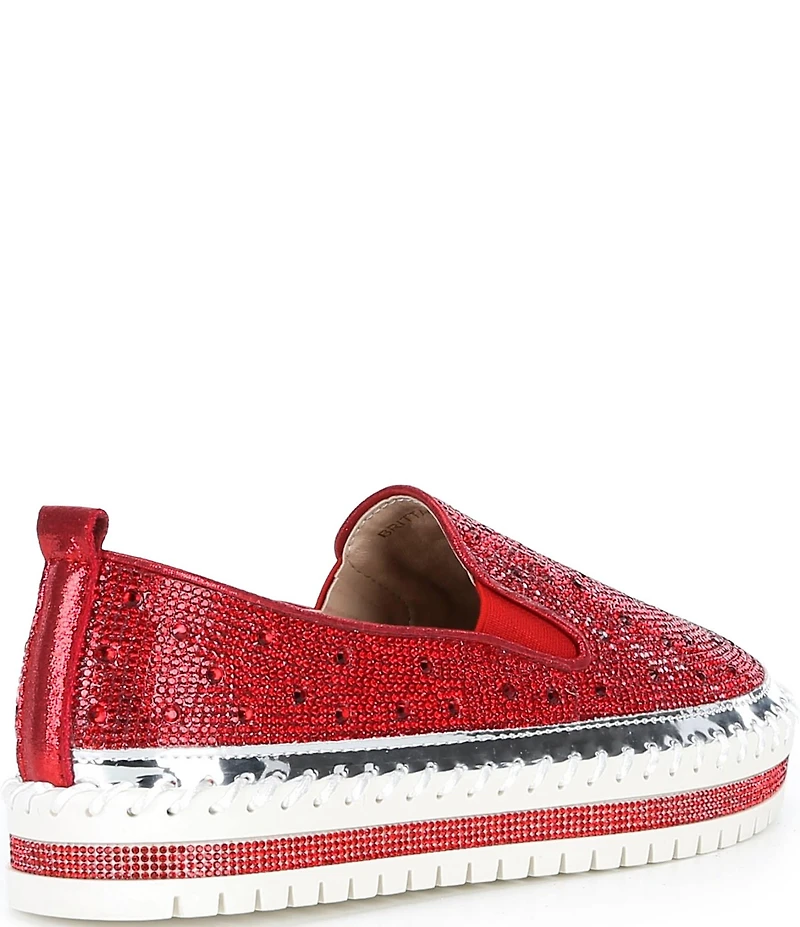 Azalea Wang Brittany Rhinestone Platform Slip On Sneakers